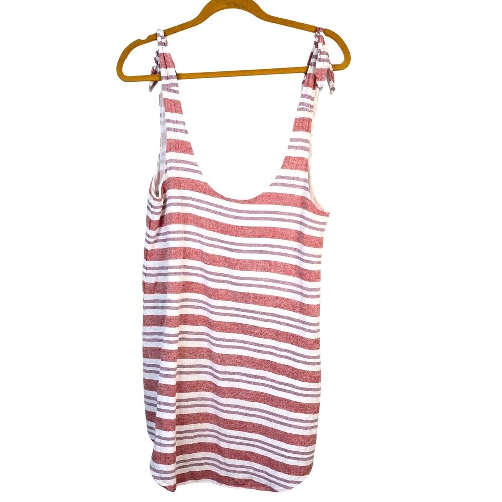 Lovers + Friends Everglades Dress Red Purple Stripe Linen Blend Summer Beachy